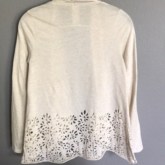Anthropologie C Keer Laser Cutout Floral Cardigan - Picture 5 of 5